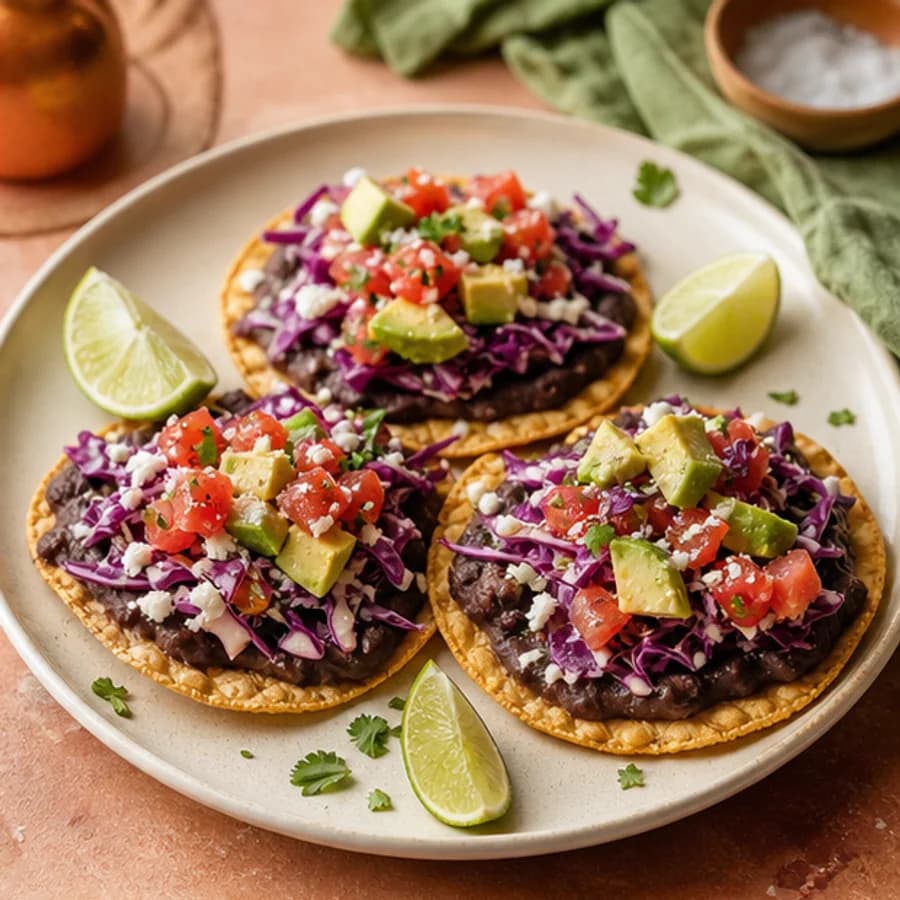 Black bean tostadas